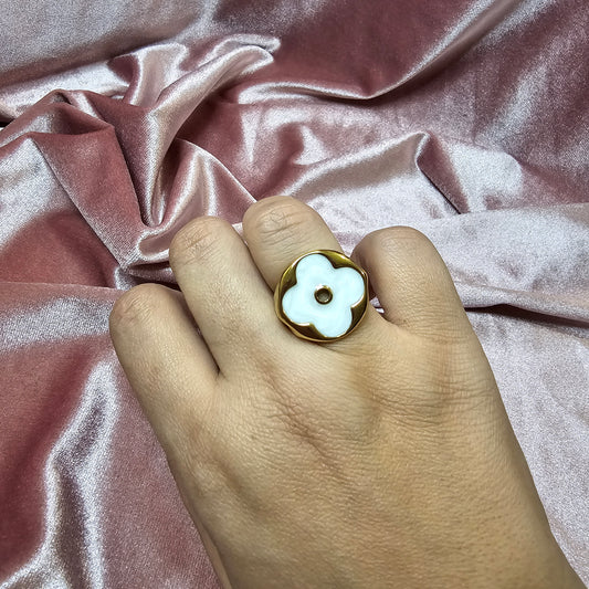 Bague Trefle Blanche INSPI LV