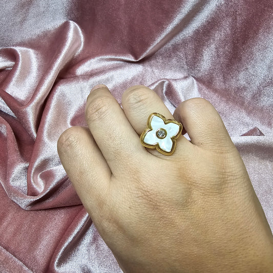 BAGUE NACRÉ BLANCHE INSPI LV