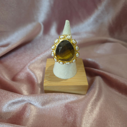 Bague arrondie oeil de tigre