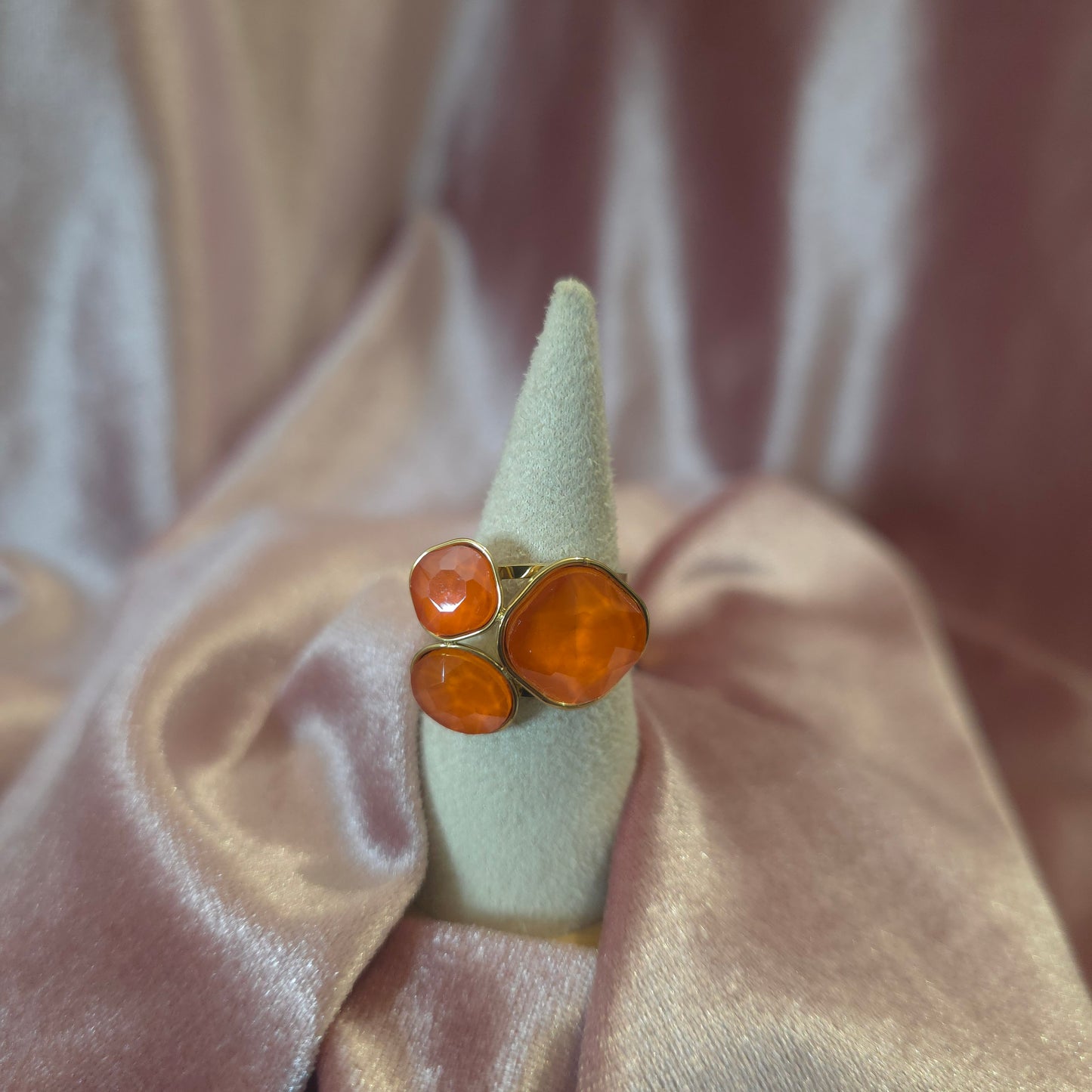 Bague cristal orange