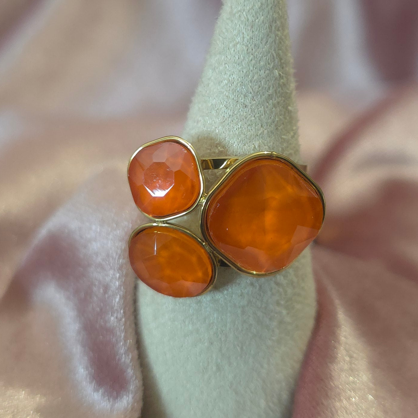 Bague cristal orange