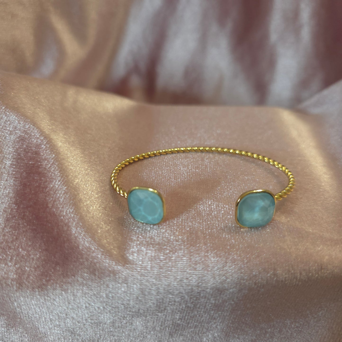Bracelet cristal de verre turquoise