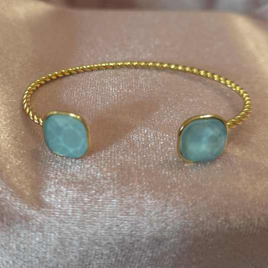 Bracelet cristal de verre turquoise