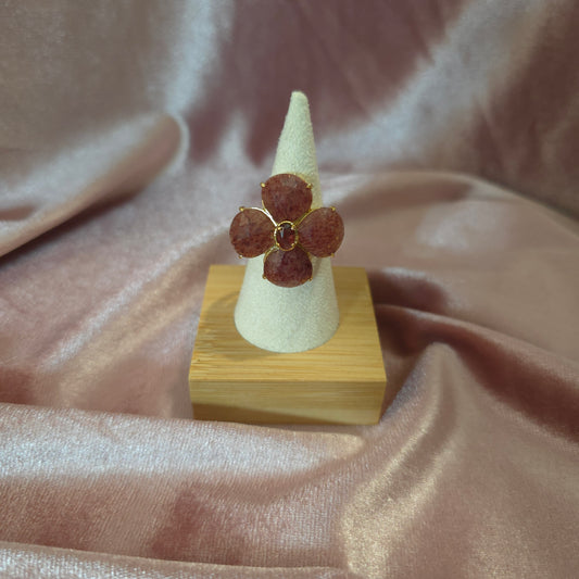 Bague fleur AGATE FRAISE