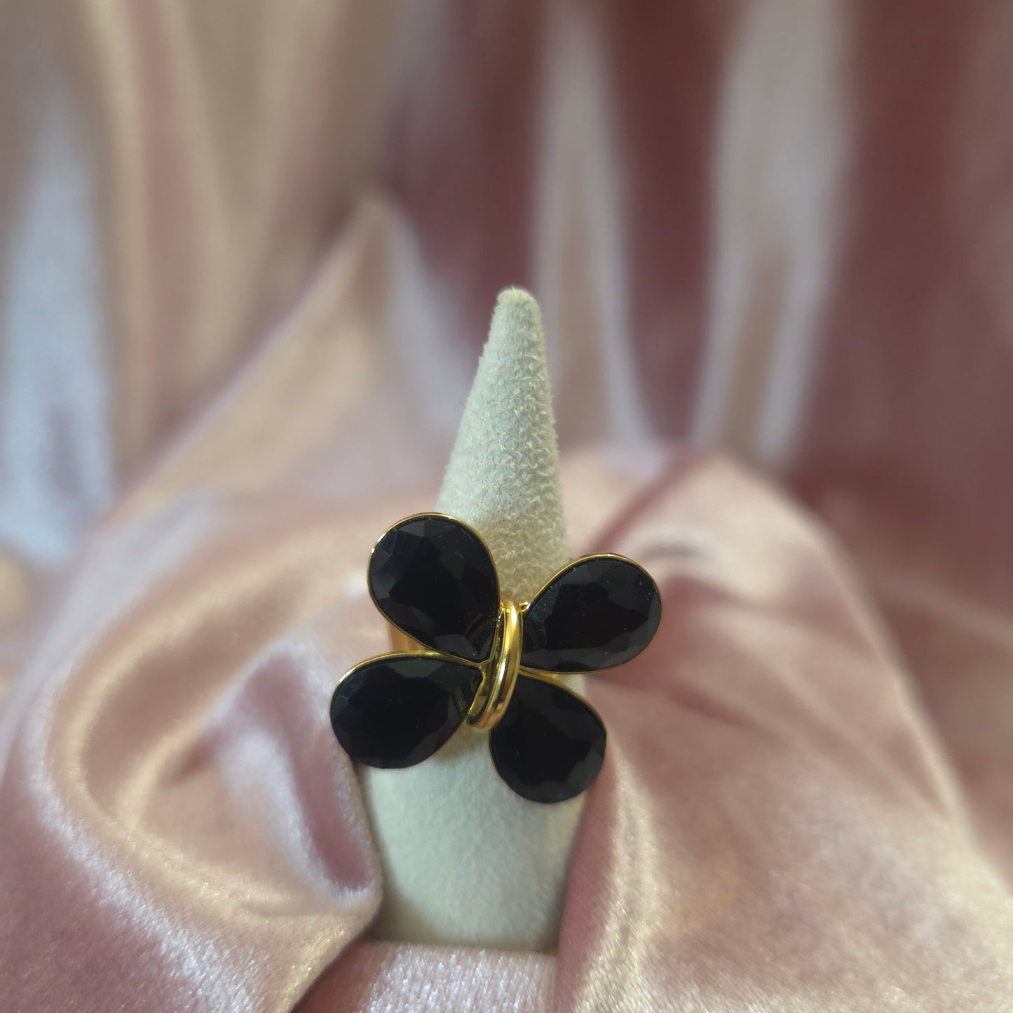 BAGUE FLEUR NOIRE