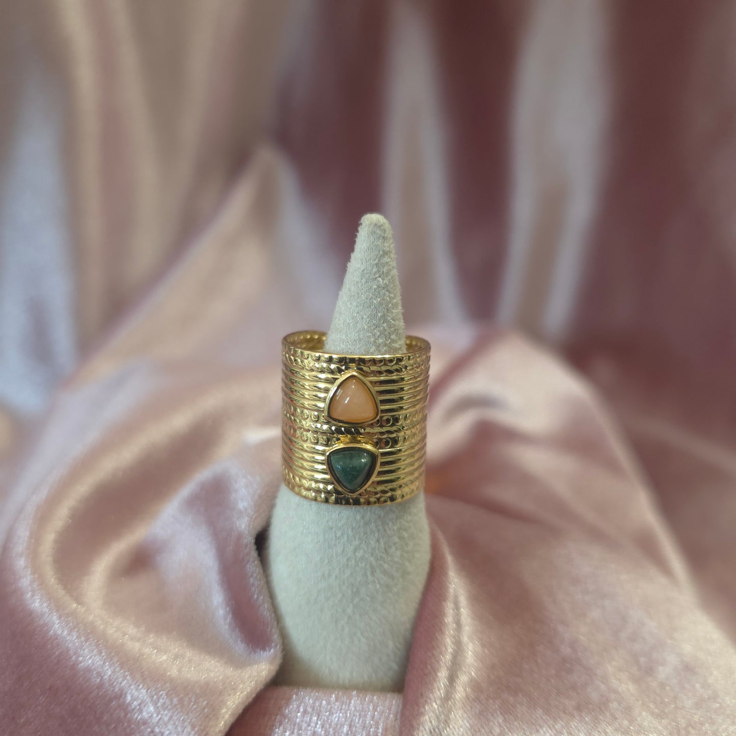 Bague inca vert & orangé