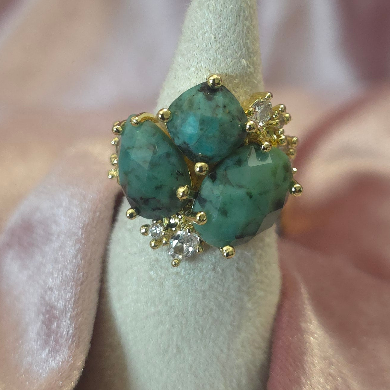 Bague triflo turquoise africaine