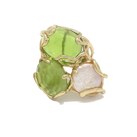 Bague Habaha zigzag vert