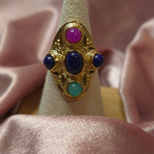 Bague pierre naturelle coloré
