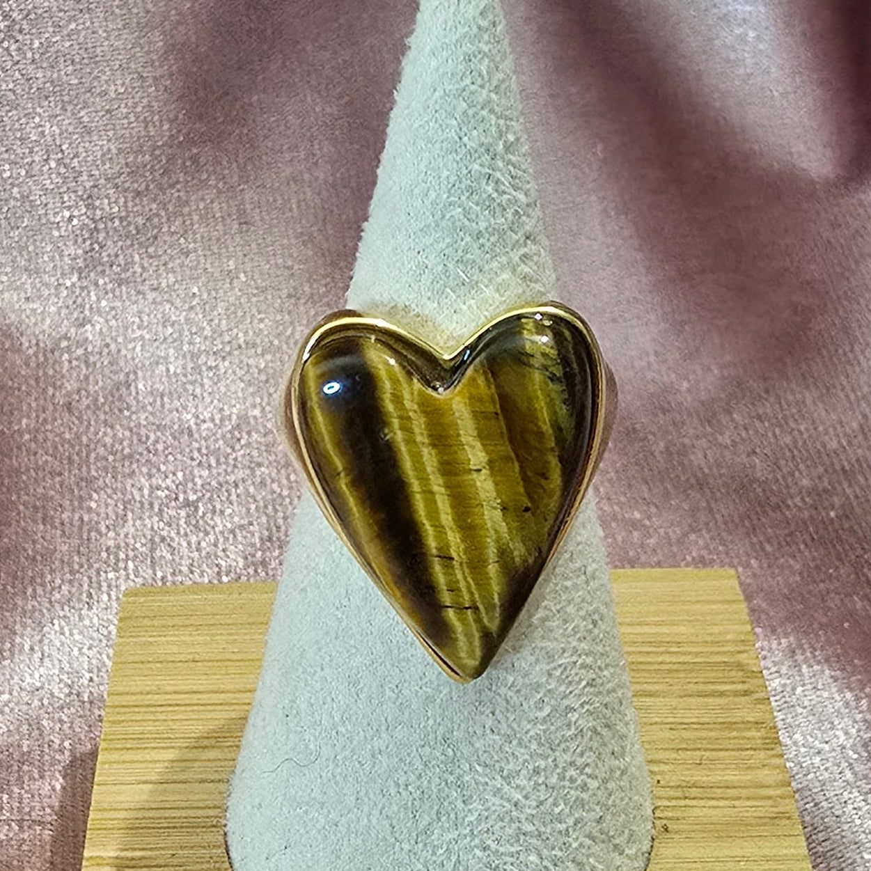 Bague coeur Oeil de tigre