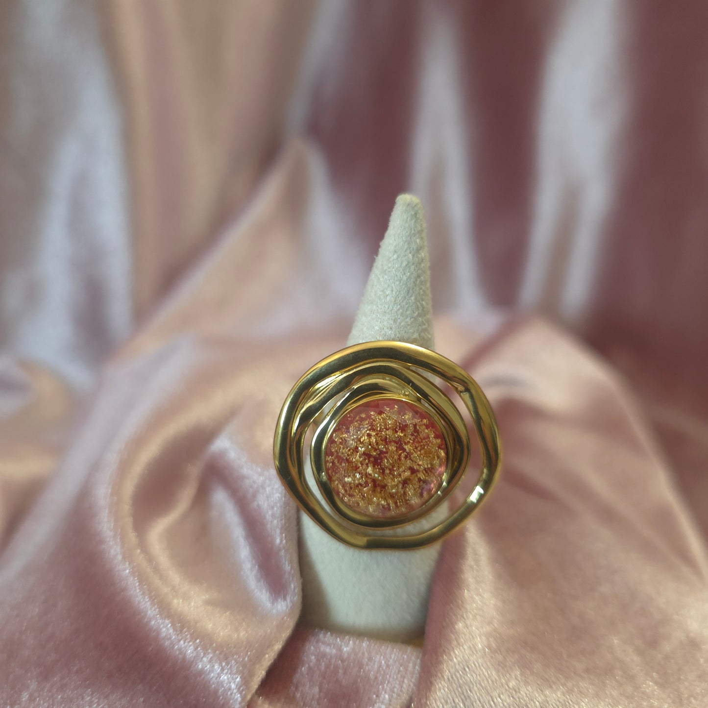 Bague ronde orangé