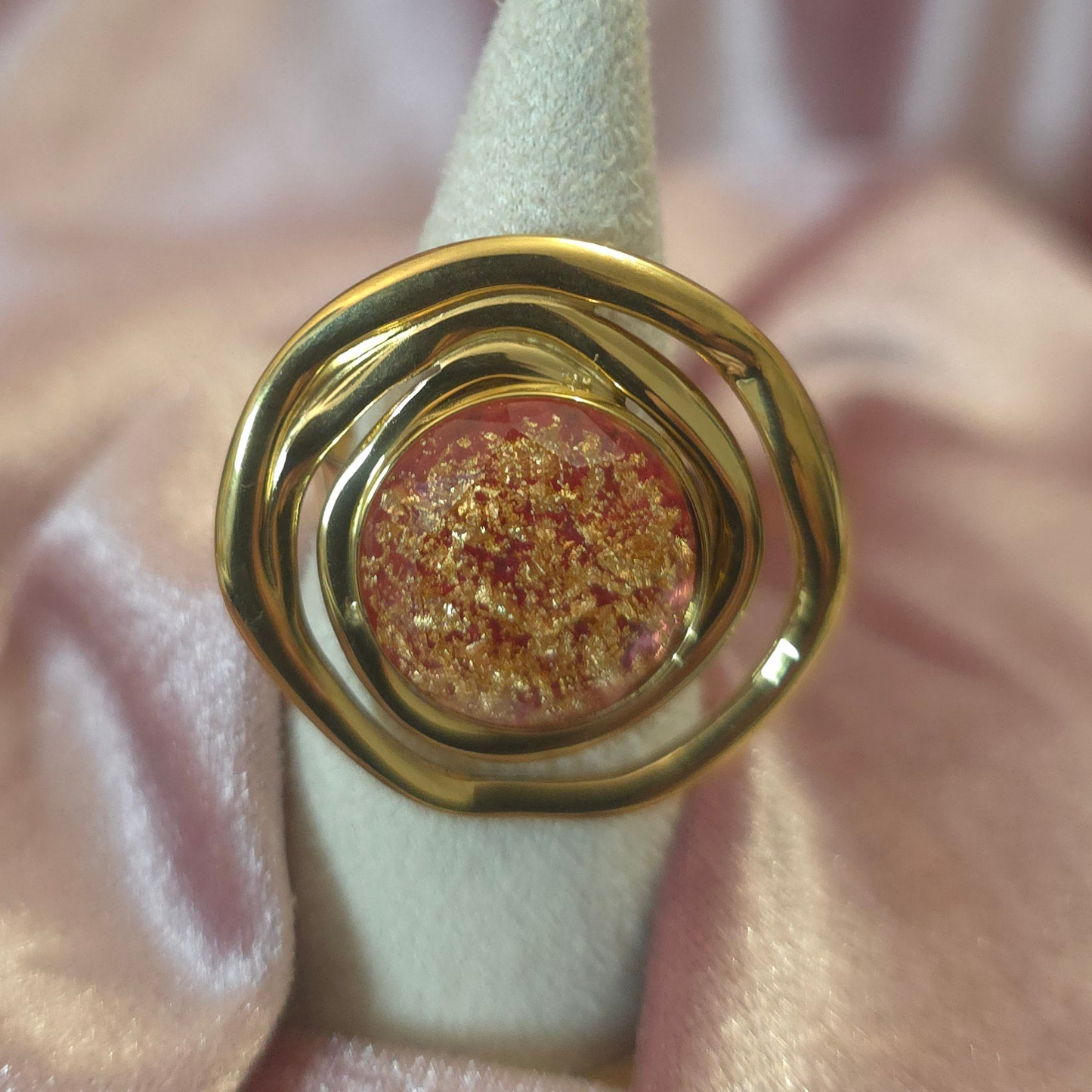 Bague ronde orangé