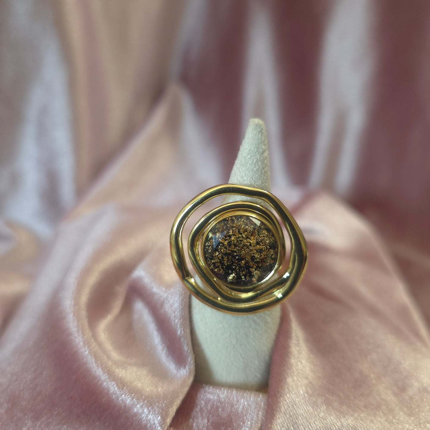 Bague ronde marron