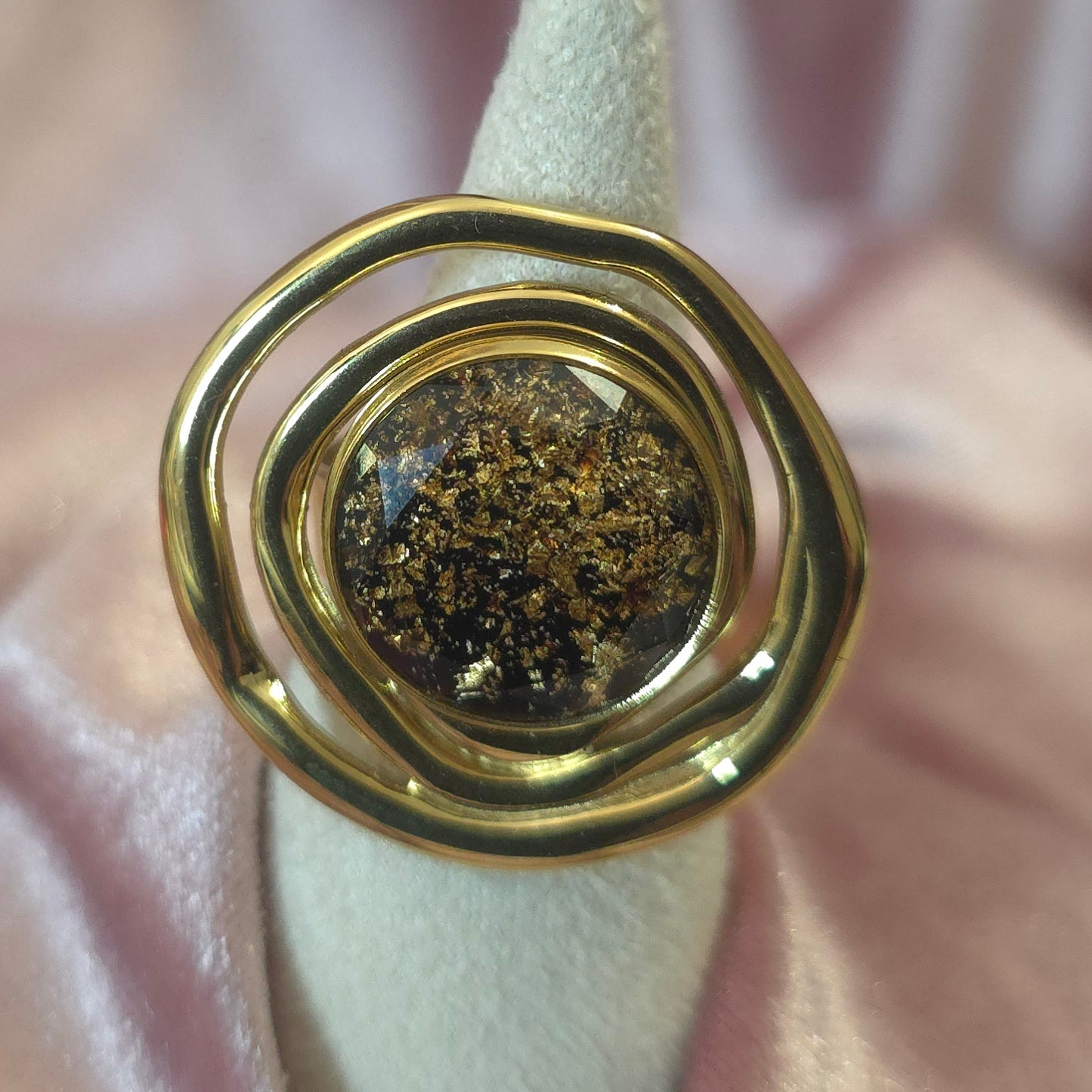 Bague ronde marron