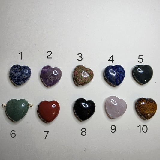 Charms interchangeable coeur pierre naturelle