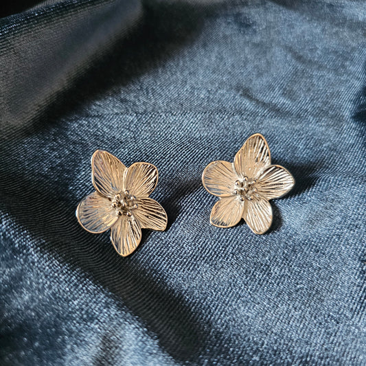BOUCLES D'OREILLES ORCHIDÉE (Argenté) mini