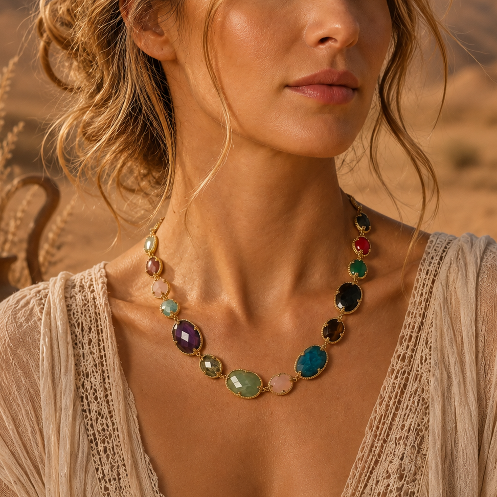 Collier multi pierres naturelles