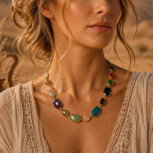 Collier multi pierres naturelles