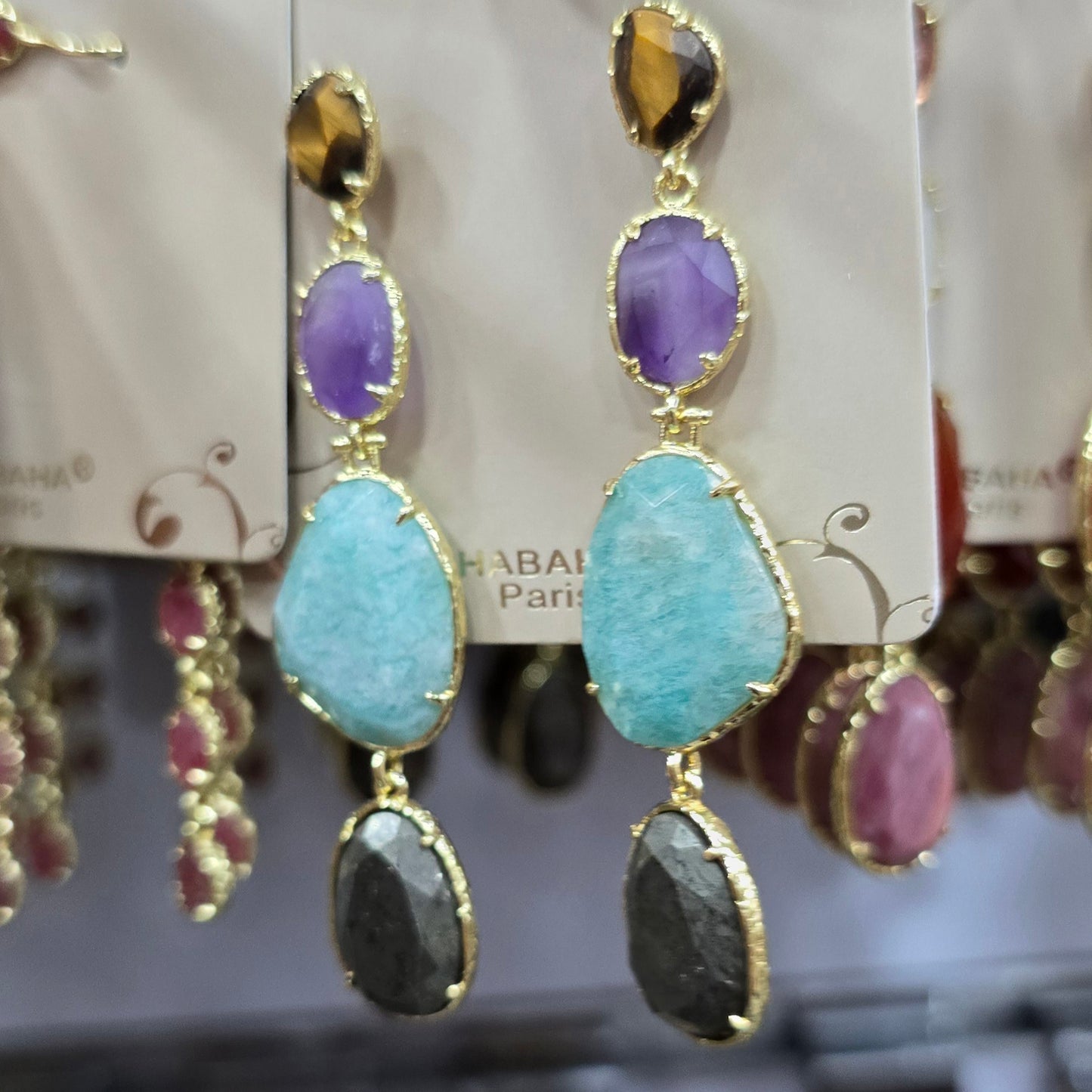Boucle d'oreilles HABAHA Pierres naturelles part 2