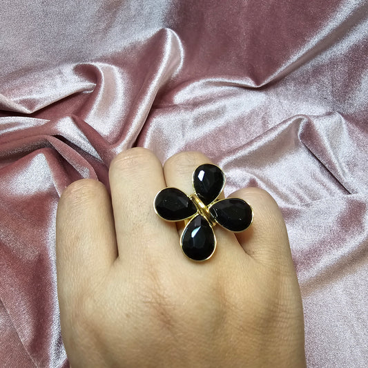 BAGUE FLEUR NOIRE