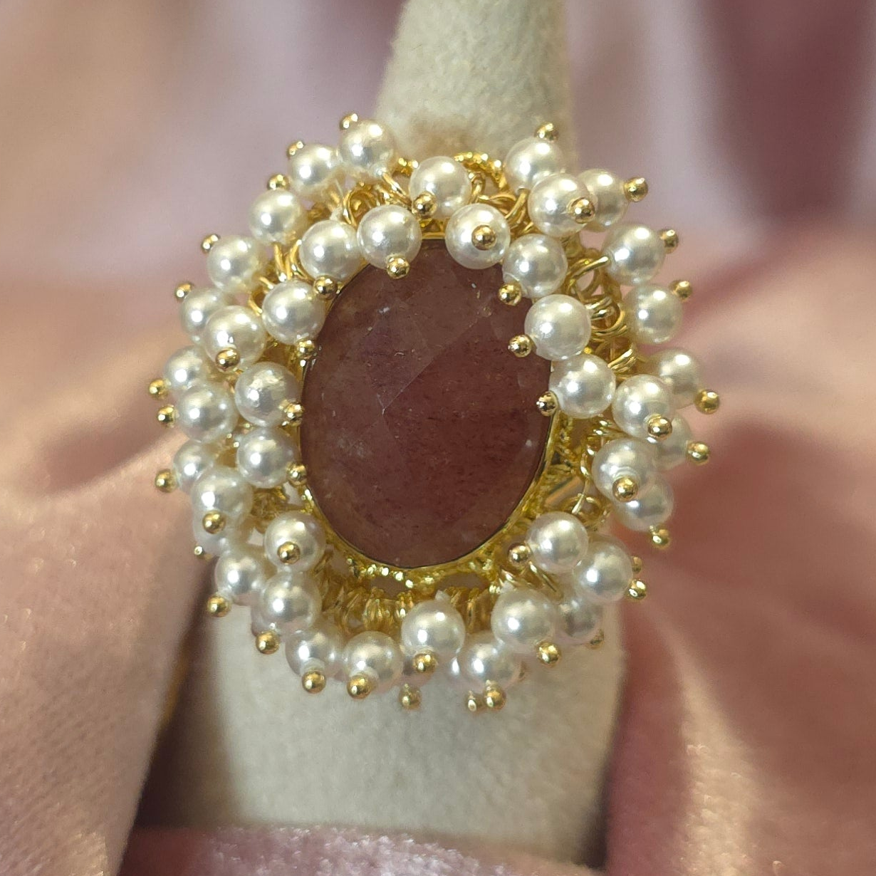 Bague Nima 3 Quartz Fraise