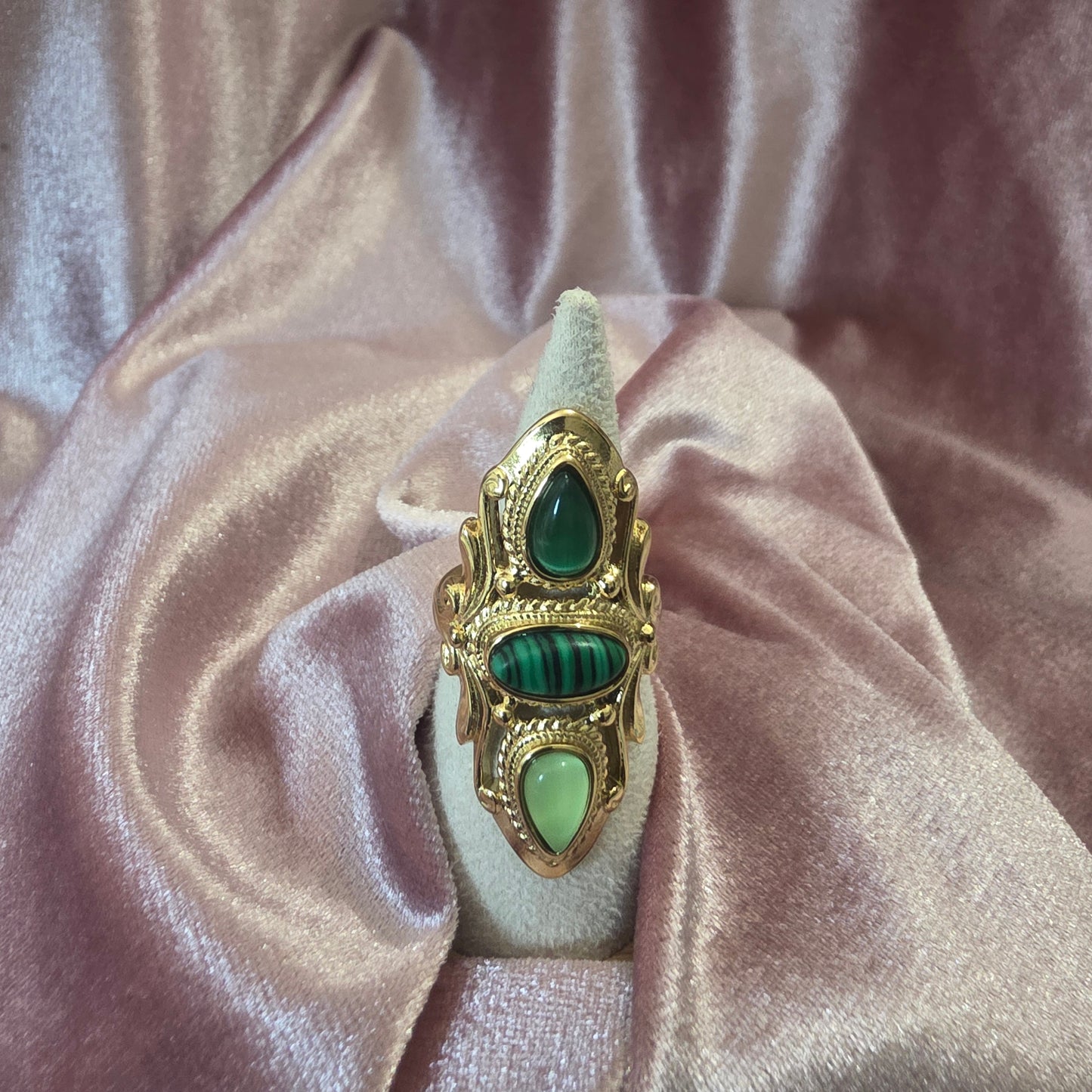 Bague longue Vert
