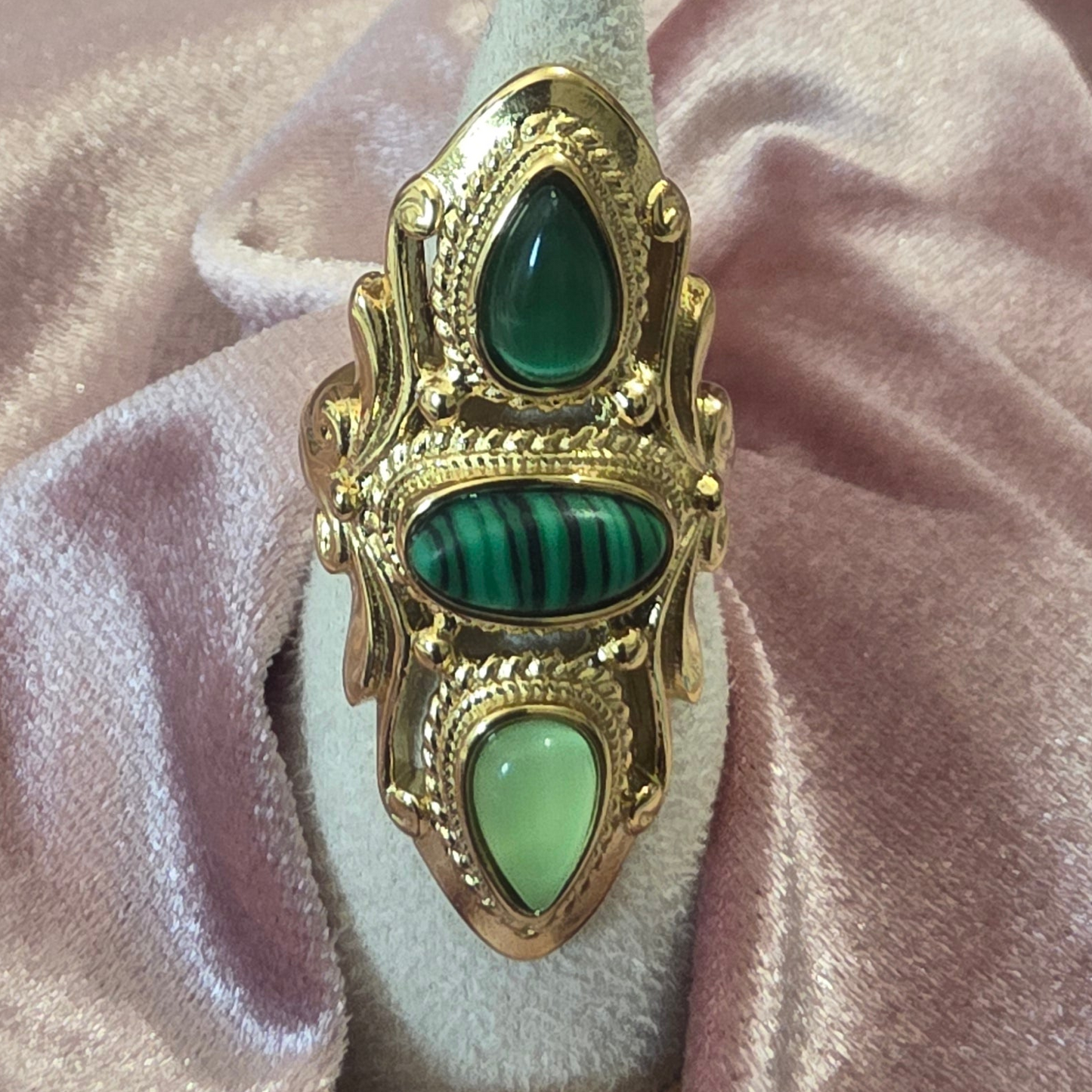 Bague longue Vert
