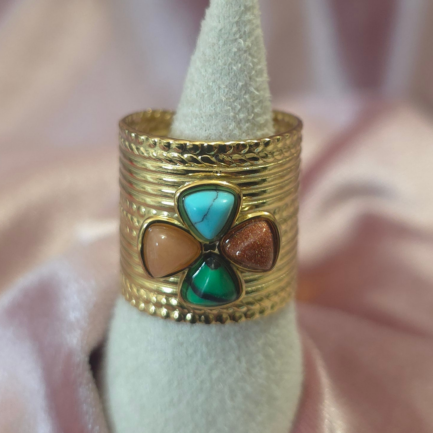 Bague fleur 4 couleurs 2