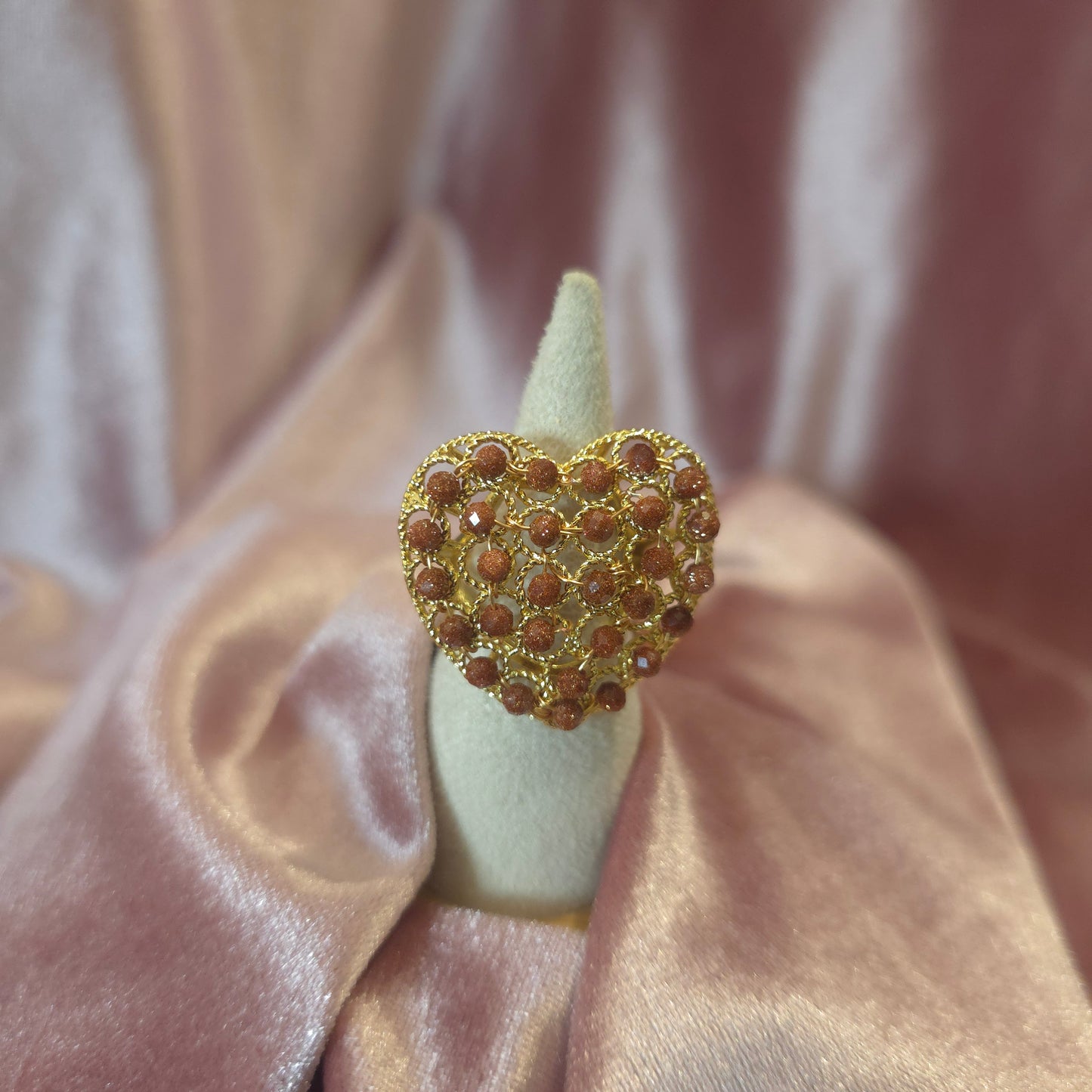 Bague coeur gold sand