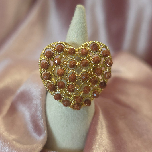 Bague coeur gold sand