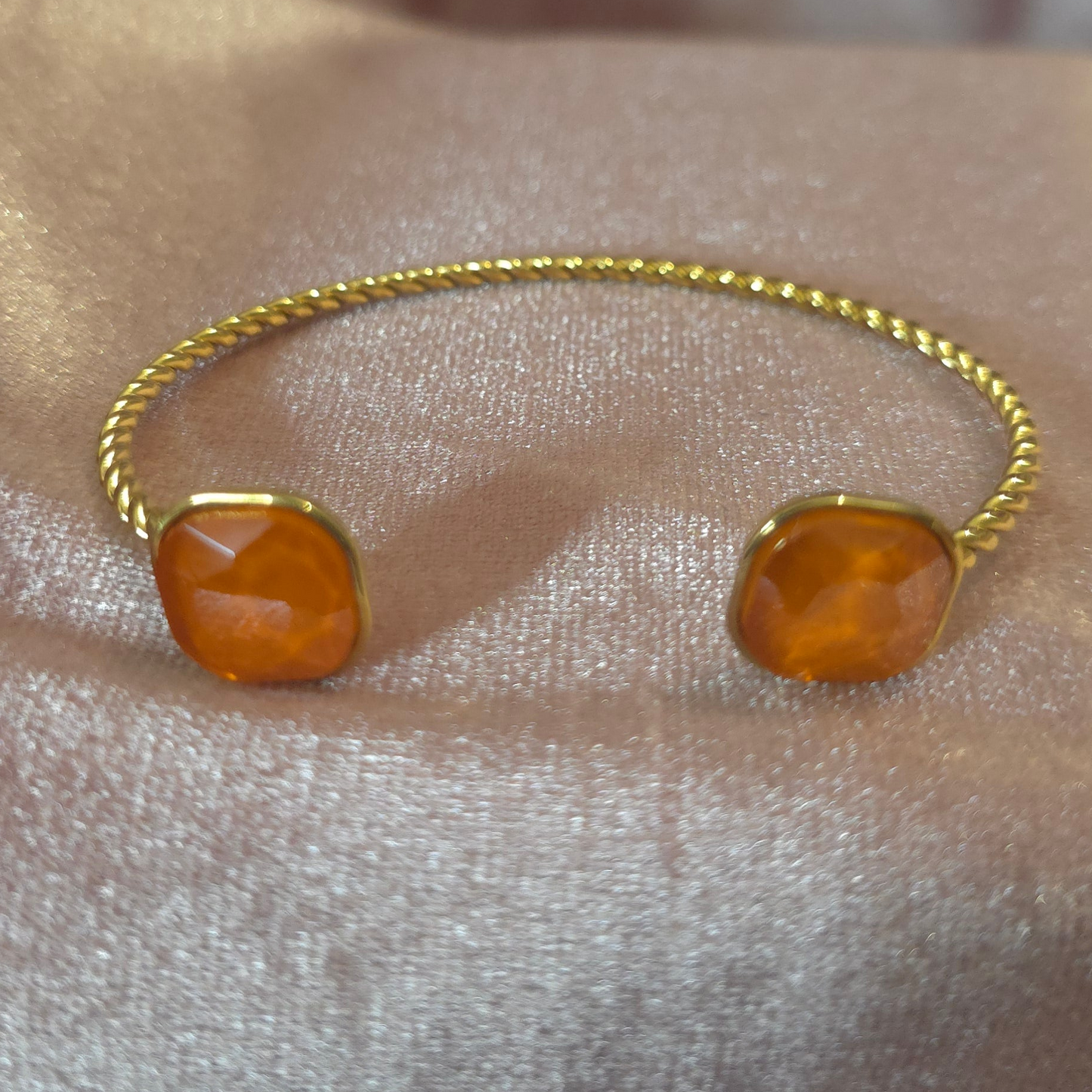 Bracelet cristal de verre orange