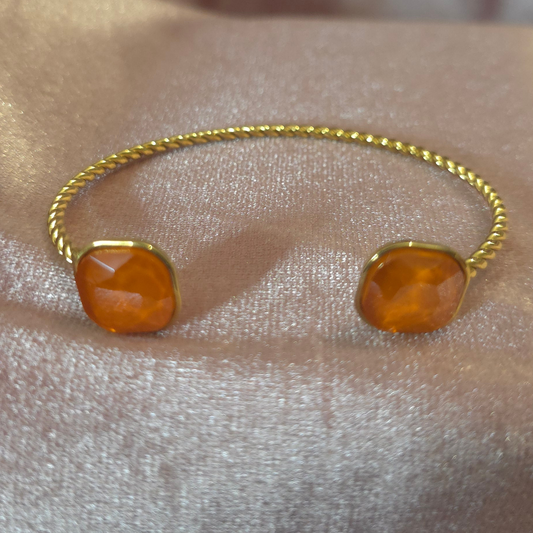 Bracelet cristal de verre orange