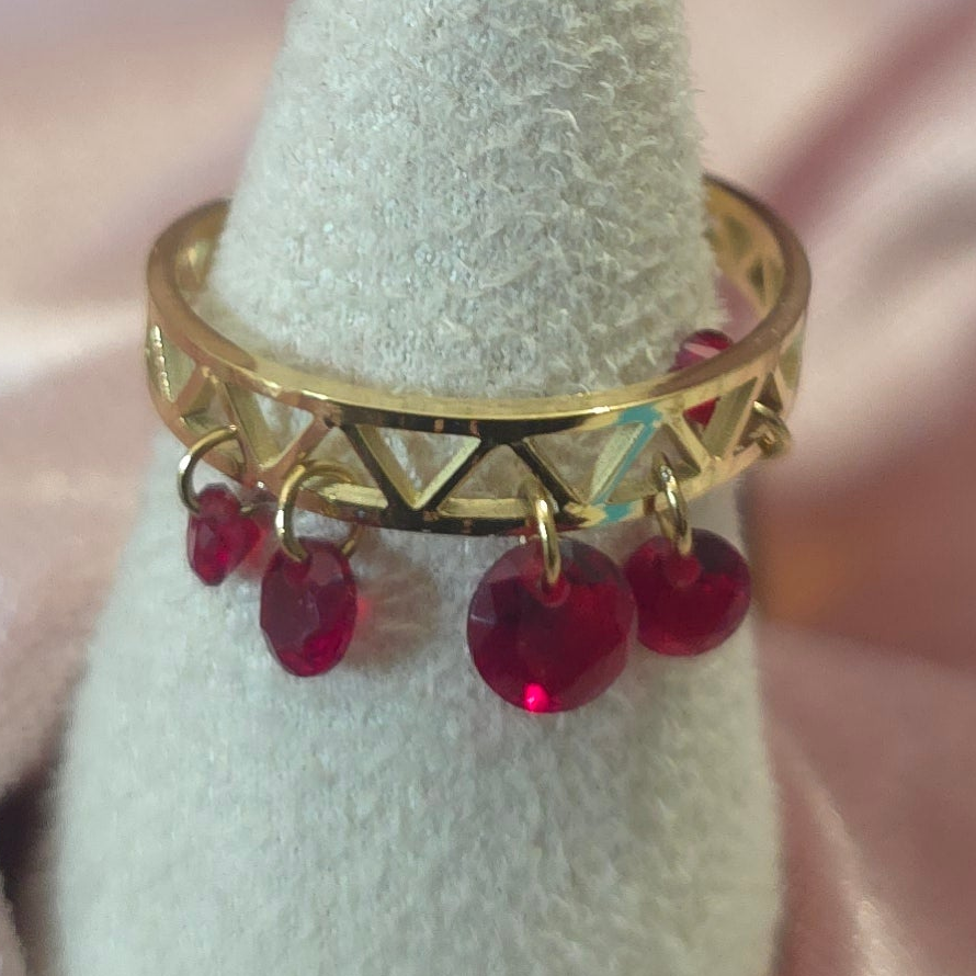 Bague cristal swarovski rouge