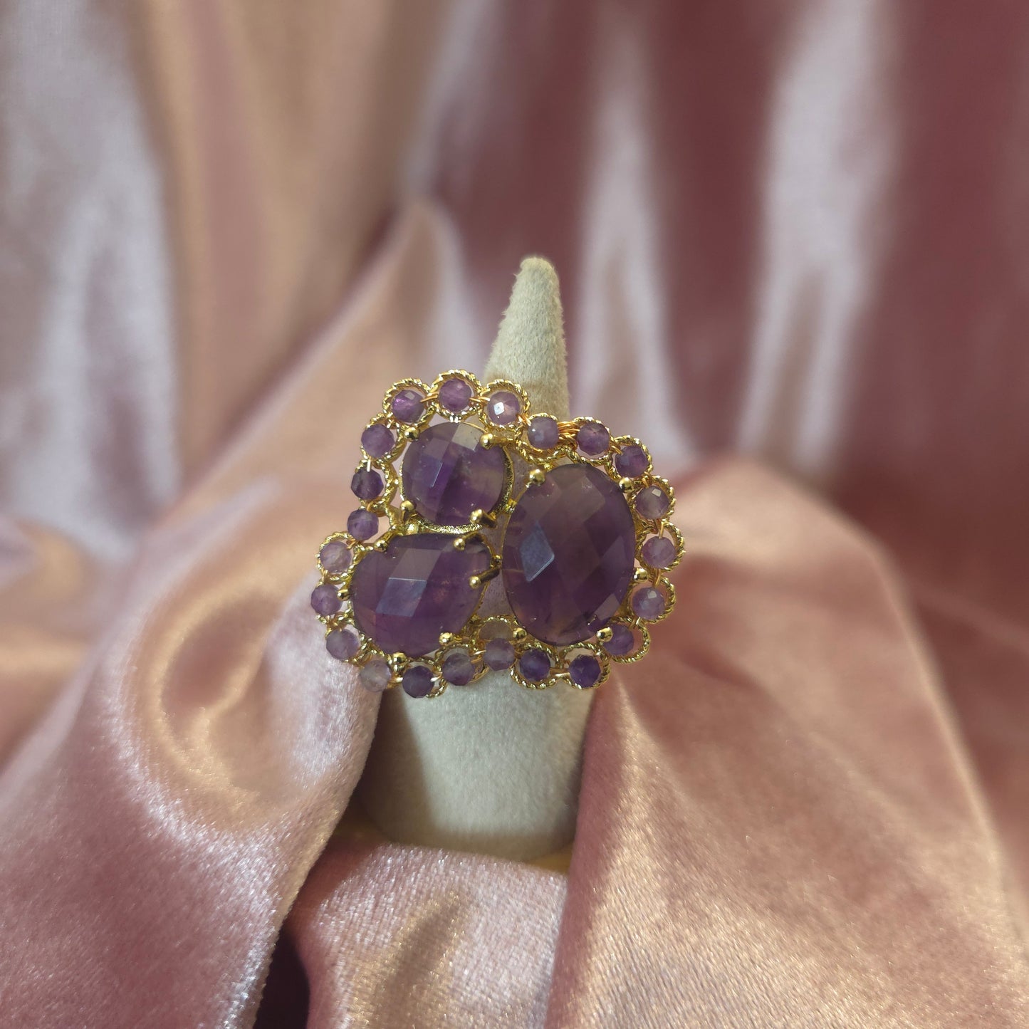 Bague triple Amethyste