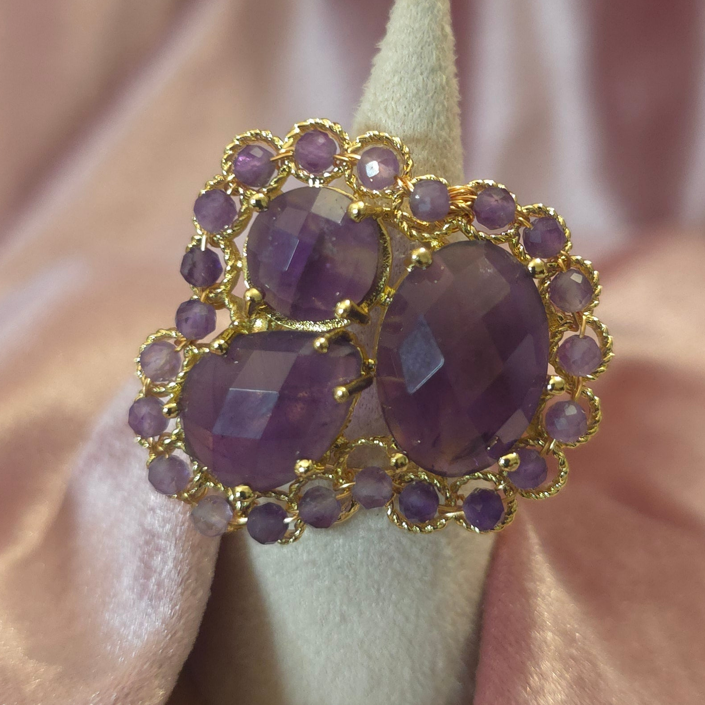 Bague triple Amethyste