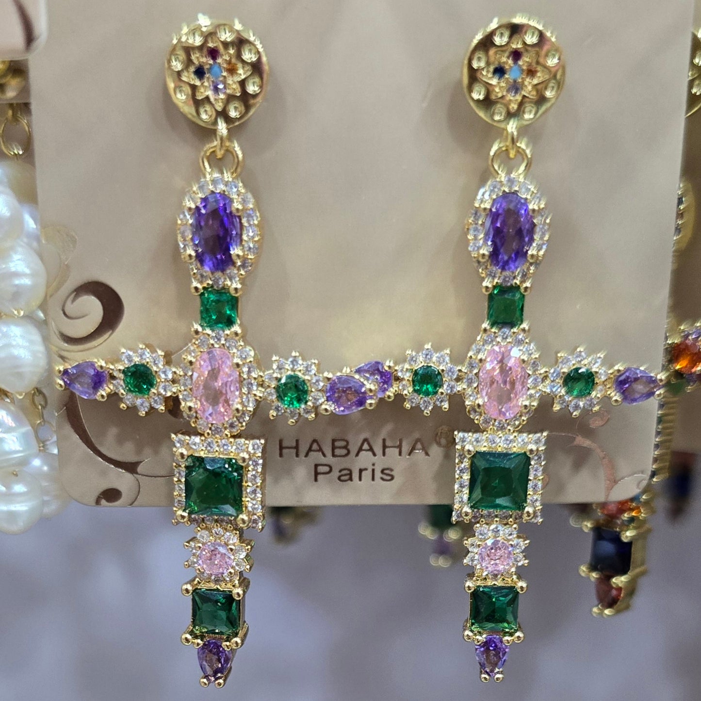 BOUCLES D'OREILLES HABAHA PARIS ACIER