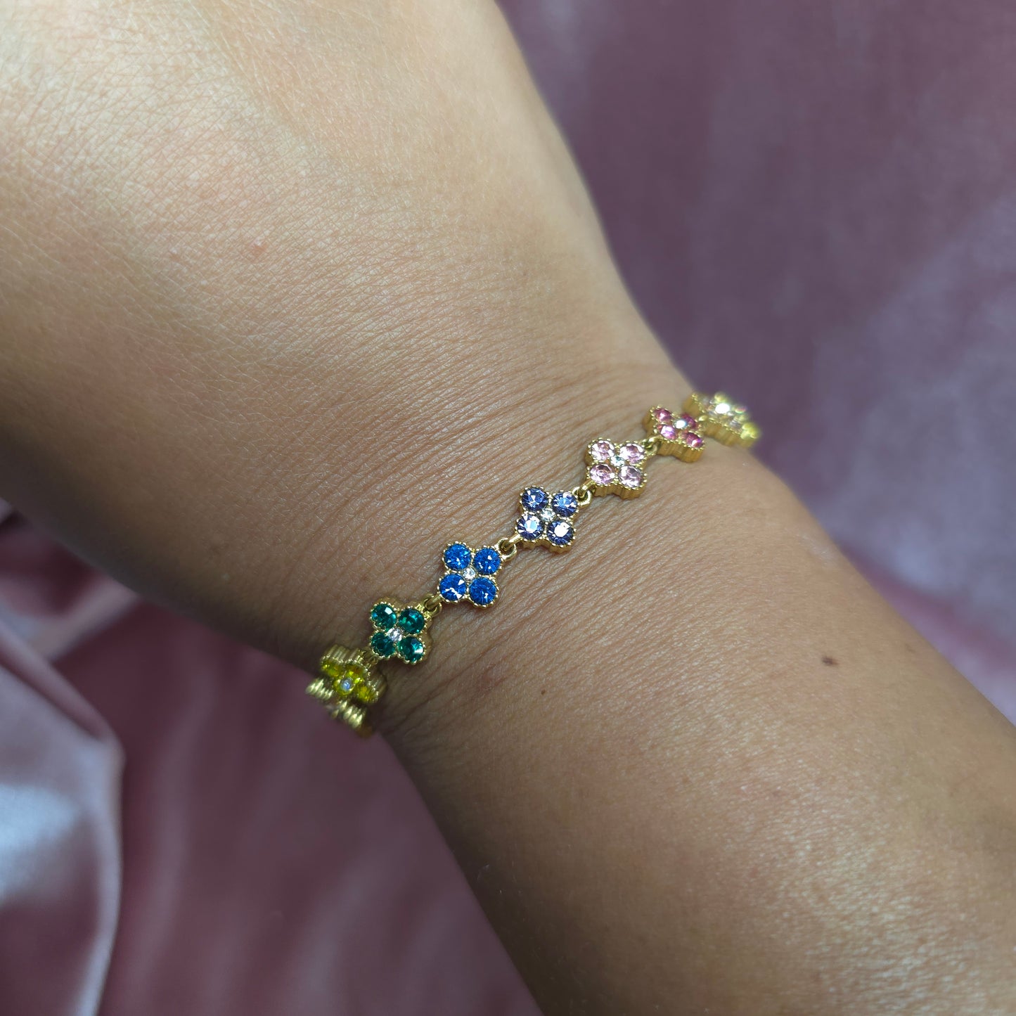 Bracelet multicouleur cristaux