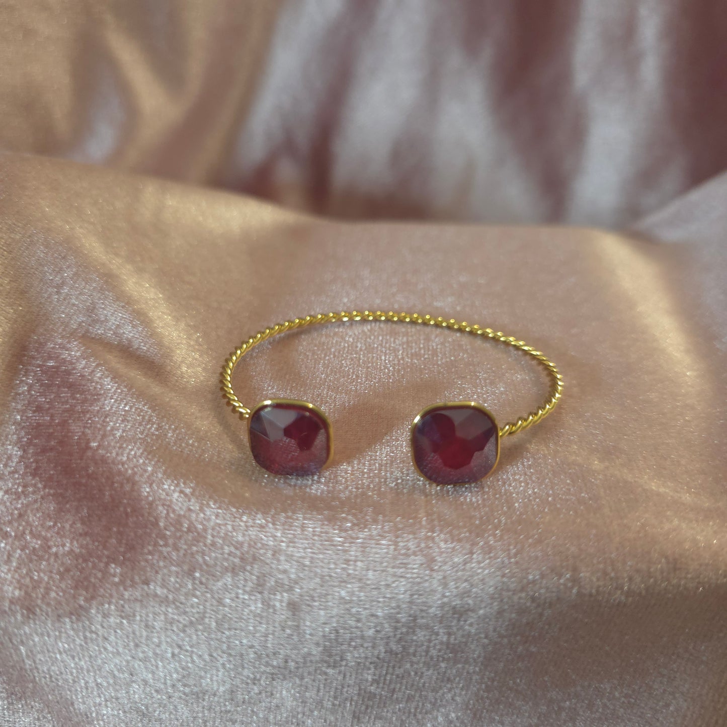 Bracelet cristal de verre rouge