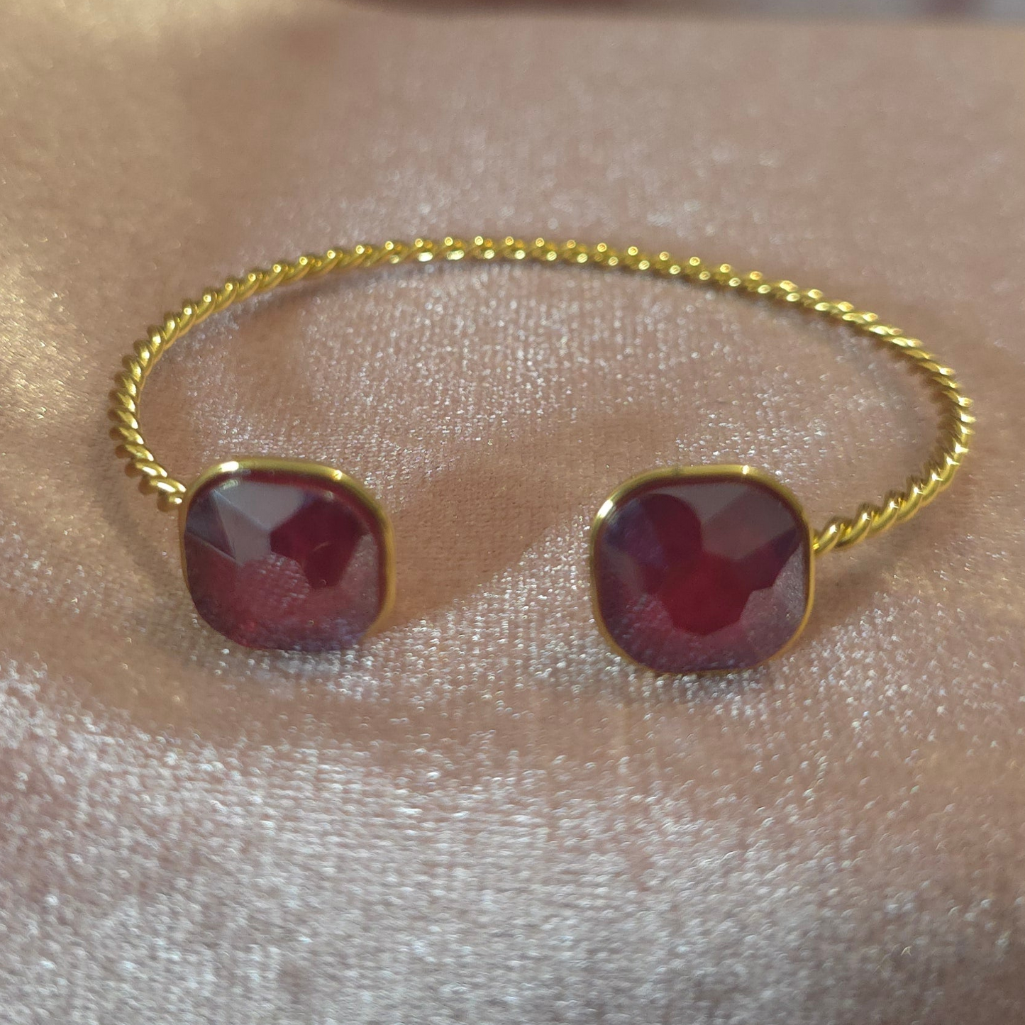 Bracelet cristal de verre rouge