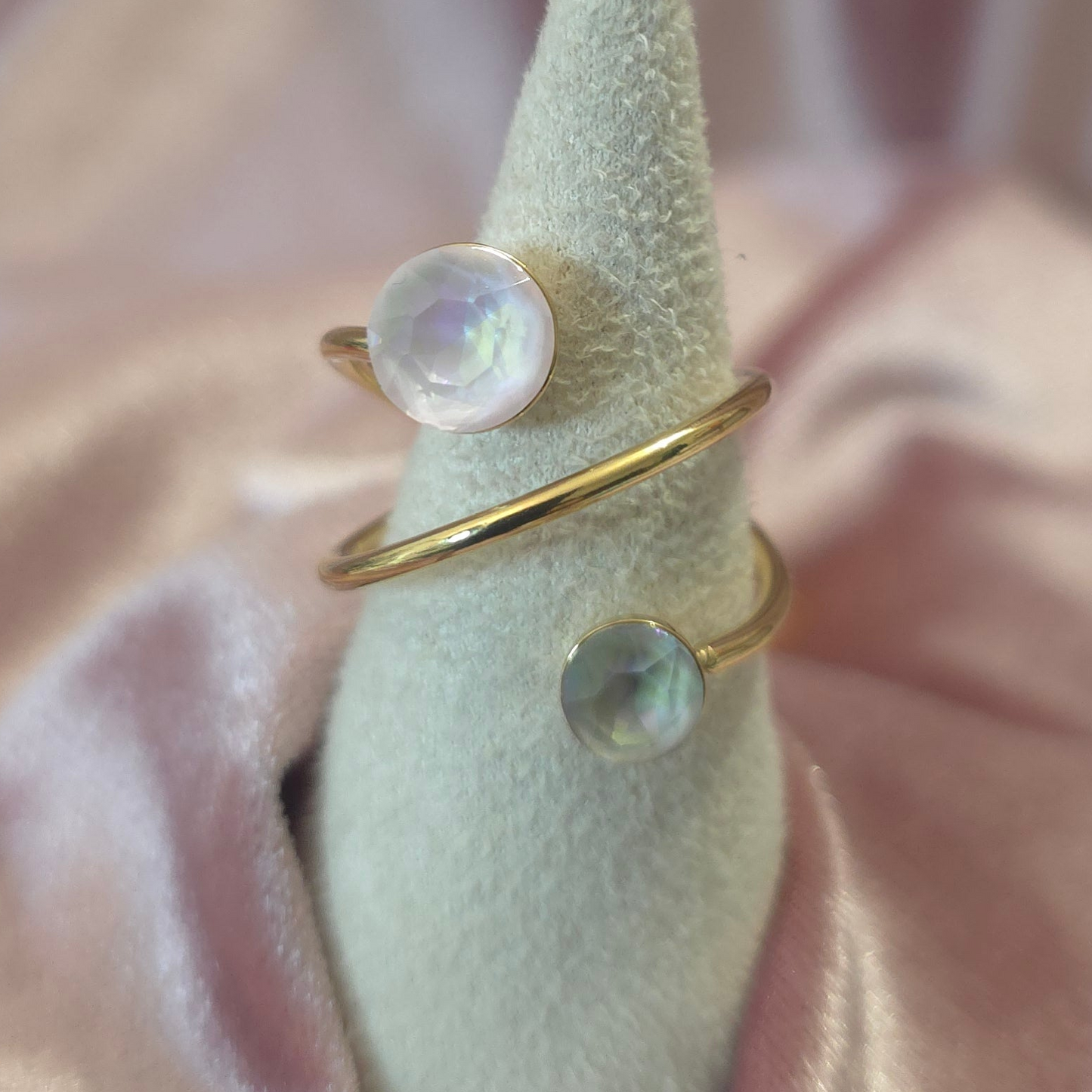 Bague cristal swarovski Blanc & Gris