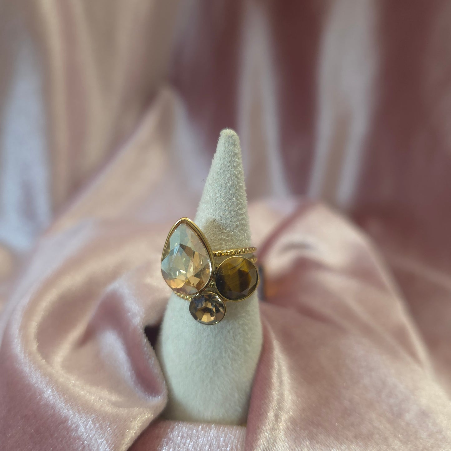 Bague cristal de verre nude