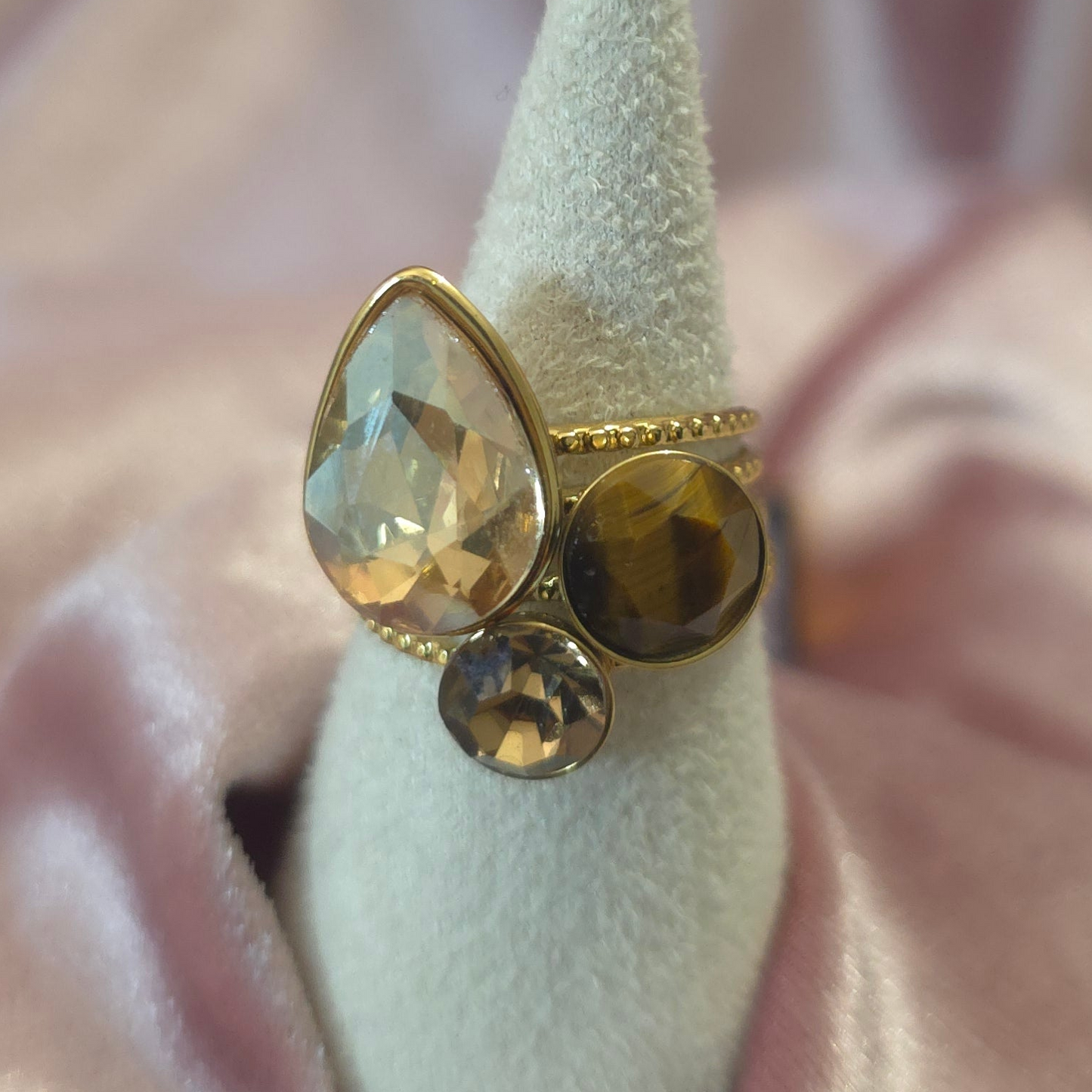 Bague cristal de verre nude