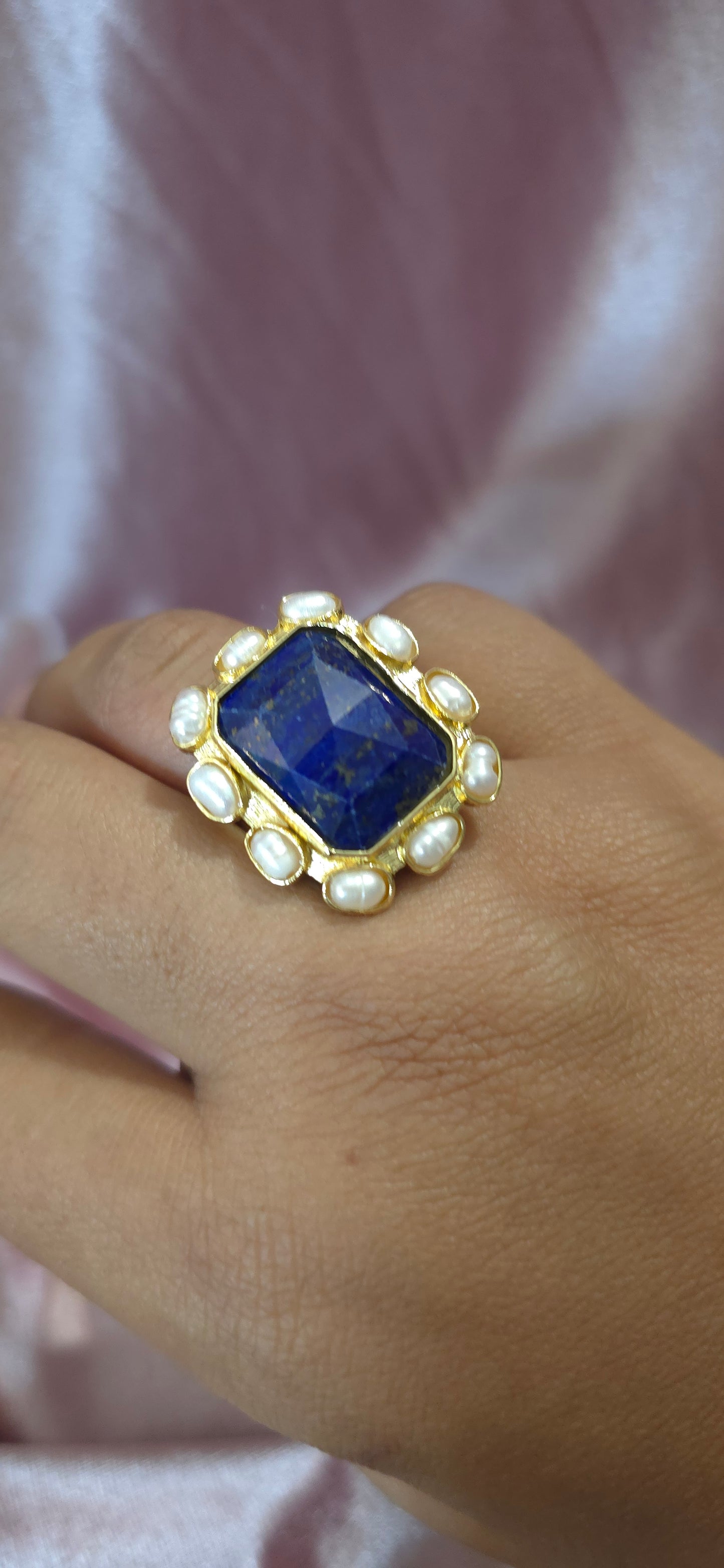 Bague rectangle Lapis lazuli