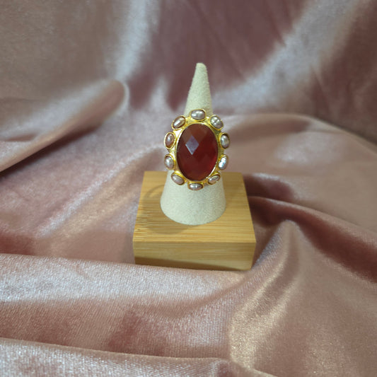 Bague ovale cornaline