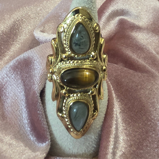 Bague longue grise