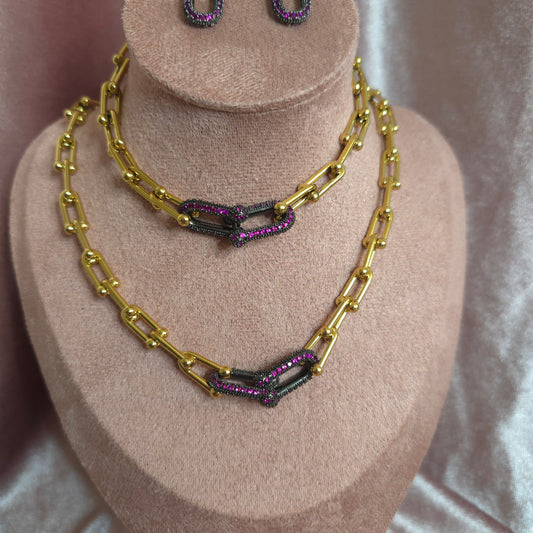 Parure Bicolors Fushia