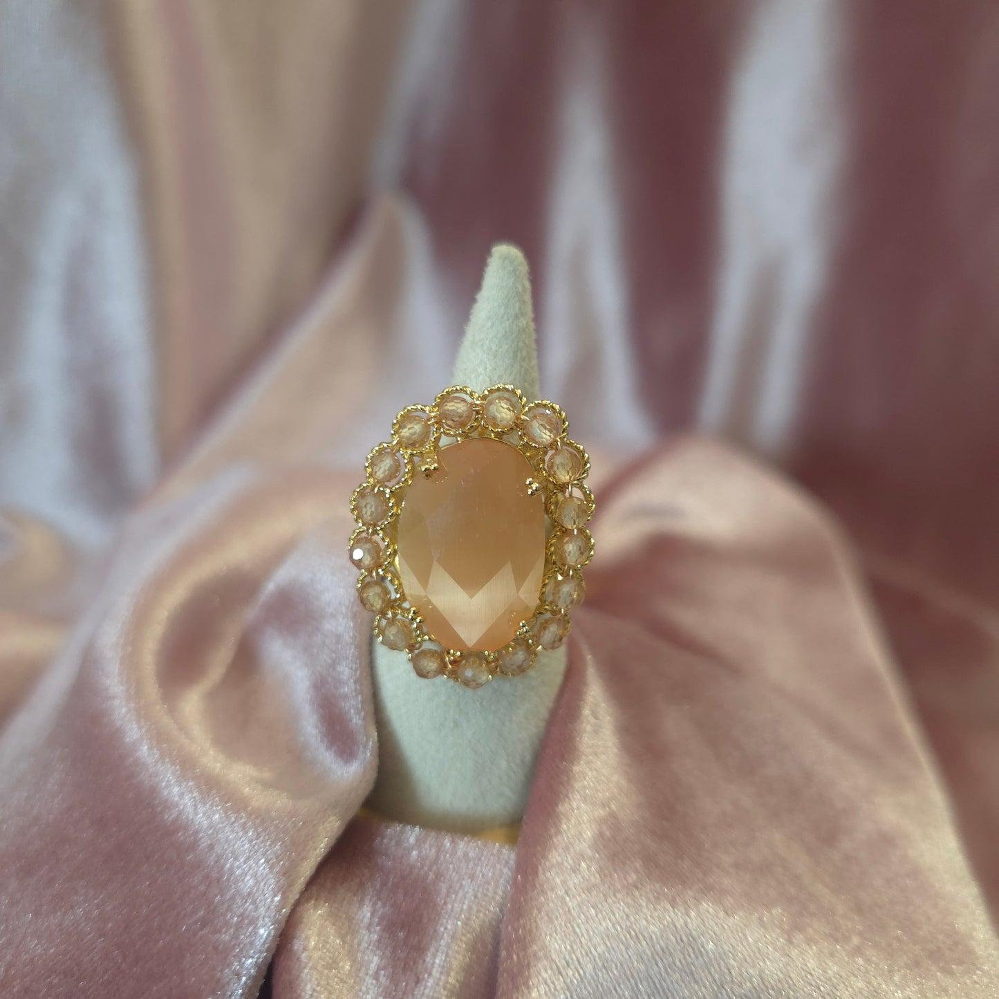 Bague oeil de chat Orangé