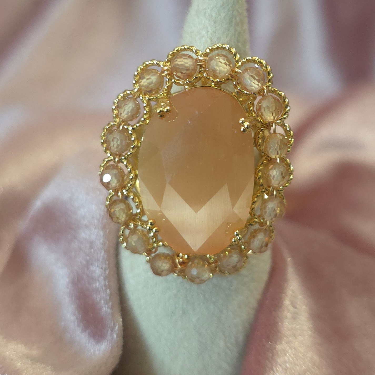 Bague oeil de chat Orangé