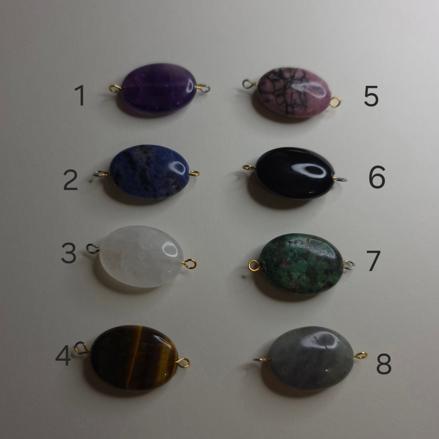 Charms interchangeable ovale pierre naturelle