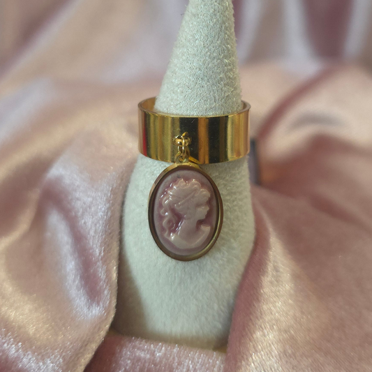 BAGUE CAMÉE ROSE